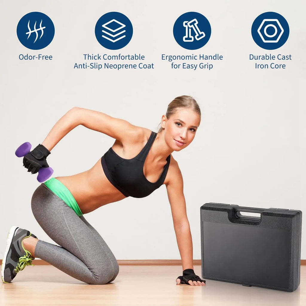 Dumbbell Set for Women and Men, Neoprene Dumbbell Free Hand Weight Set for Home Gym, Packed in Pairs