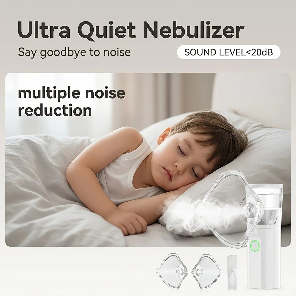 Portable Nebulizer for Humans&Animals Use Low-Noise USB Rechargeable Handheld Cool Mist Steam Inhaler for Breathing Problems