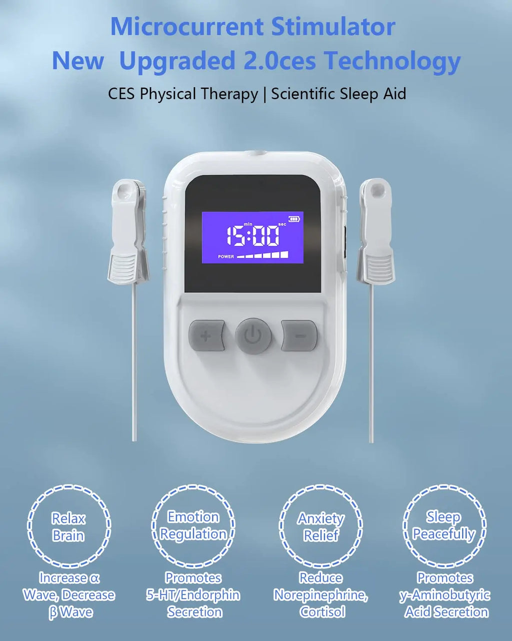 CES Microcurrent Sleep Aid Device Insomnia Treatment Machine Low Frequency Pulse Therapy for Anxiety Relief Relaxation Sleep Fast Stimulator Smart Electronic Sleep Instrument