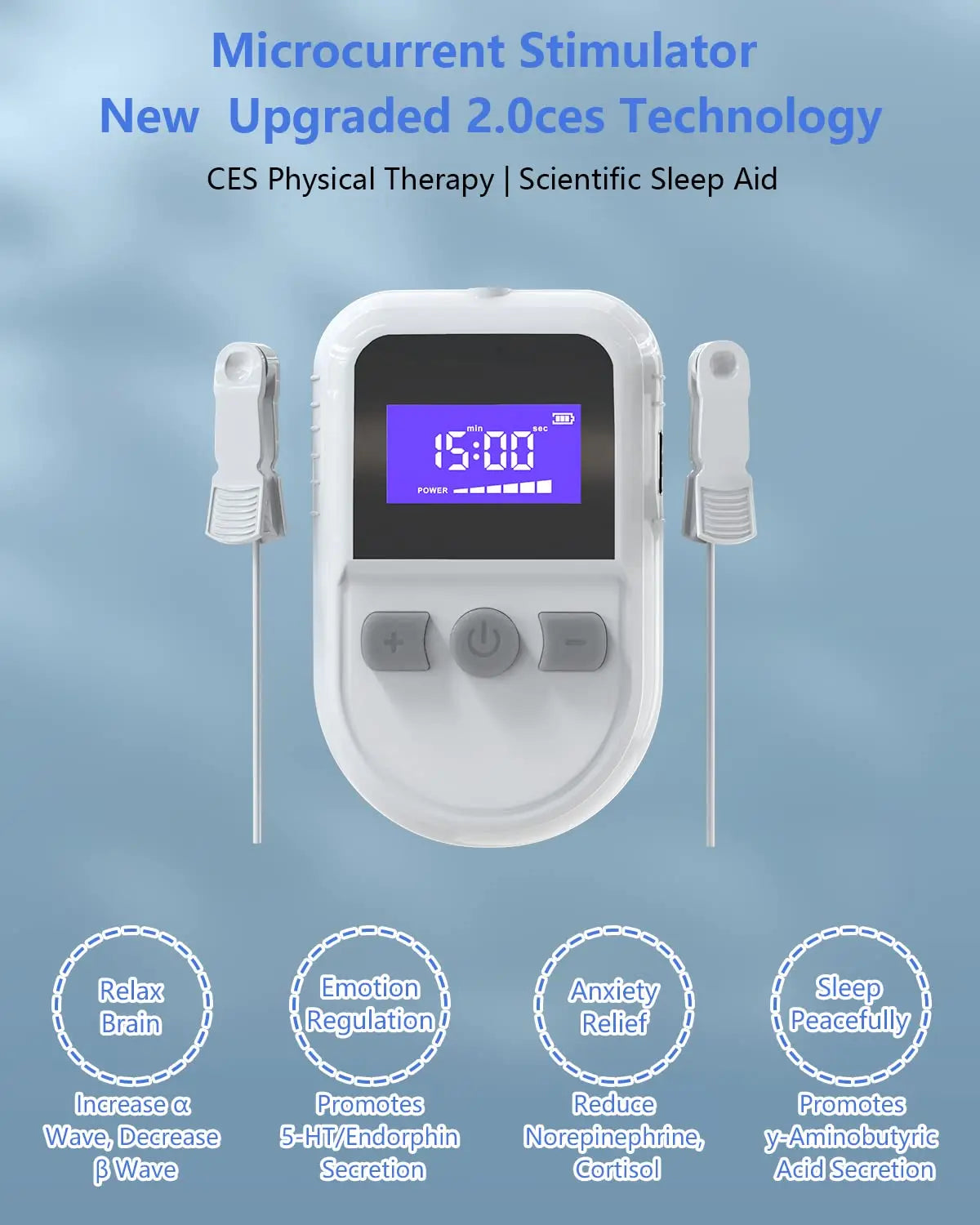 CES Microcurrent Sleep Aid Device Insomnia Treatment Machine Low Frequency Pulse Therapy for Anxiety Relief Relaxation Sleep Fast Stimulator Smart Electronic Sleep Instrument