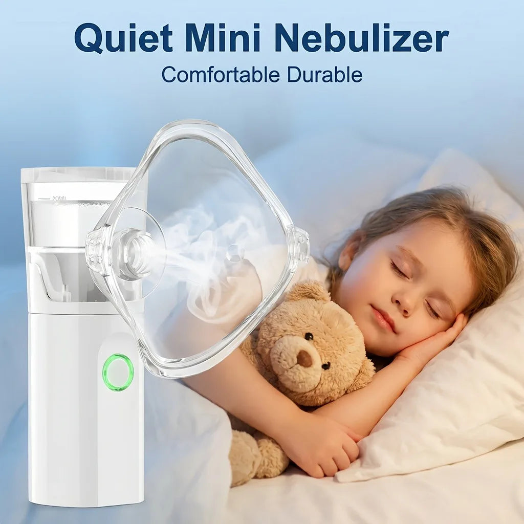 Portable Nebulizer for Humans&Animals Use Low-Noise USB Rechargeable Handheld Cool Mist Steam Inhaler for Breathing Problems