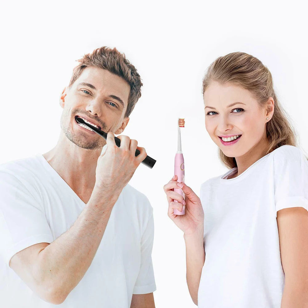 Fairywill Electric Sonic Toothbrush FW-507 USB Charge Rechargeable Adult Waterproof Electronic Tooth Brushes Replacement Heads 8