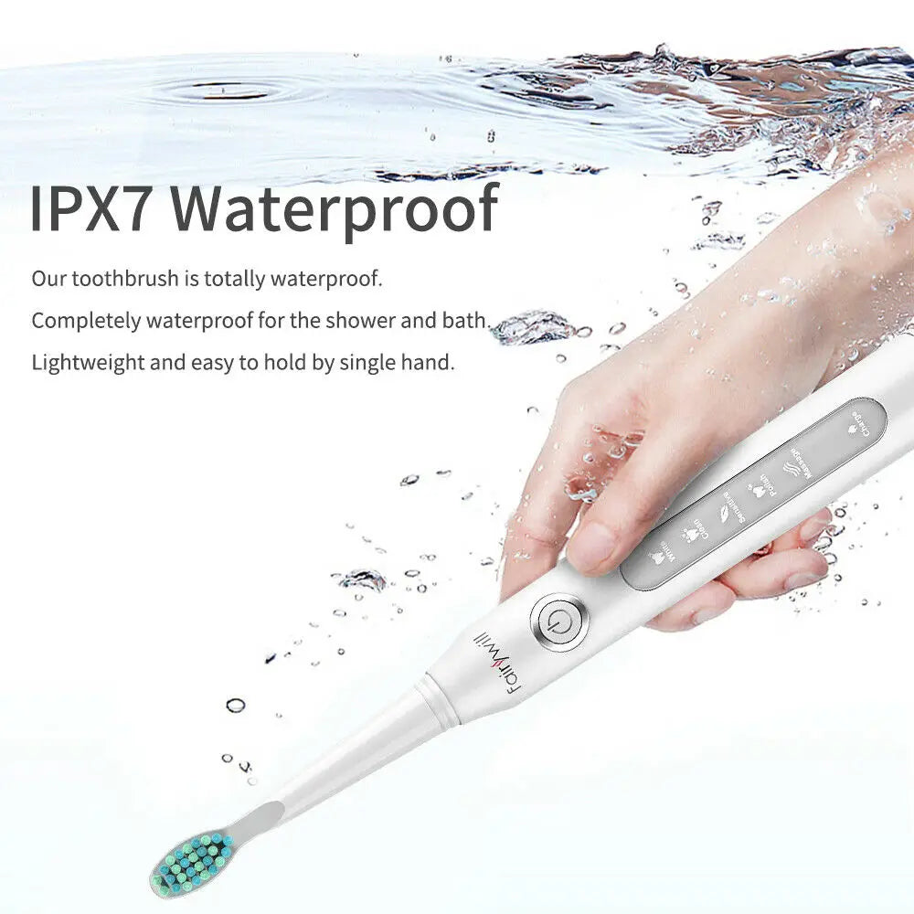 Fairywill Electric Sonic Toothbrush FW-507 USB Charge Rechargeable Adult Waterproof Electronic Tooth Brushes Replacement Heads 8