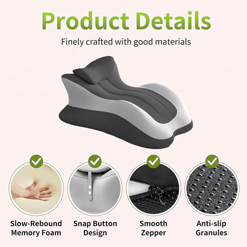 Multifunctional Memory Foam Prone Reading Pillow Relieve Neck Arm Fatigue Removable Headrest Anti-Slip Ideal for Bed Reading Wat