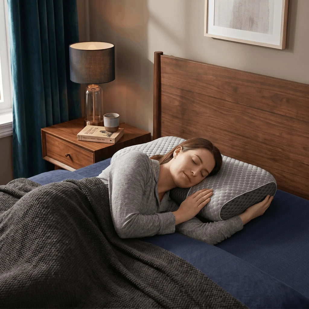 1/2 Massage Neck Pillow, Ergonomically Designed, High-Quality Pillow Core, Provides Excellent Sleep Quality, Neck And Shoulder Massager, Modern Design, Breathable And Comfortable