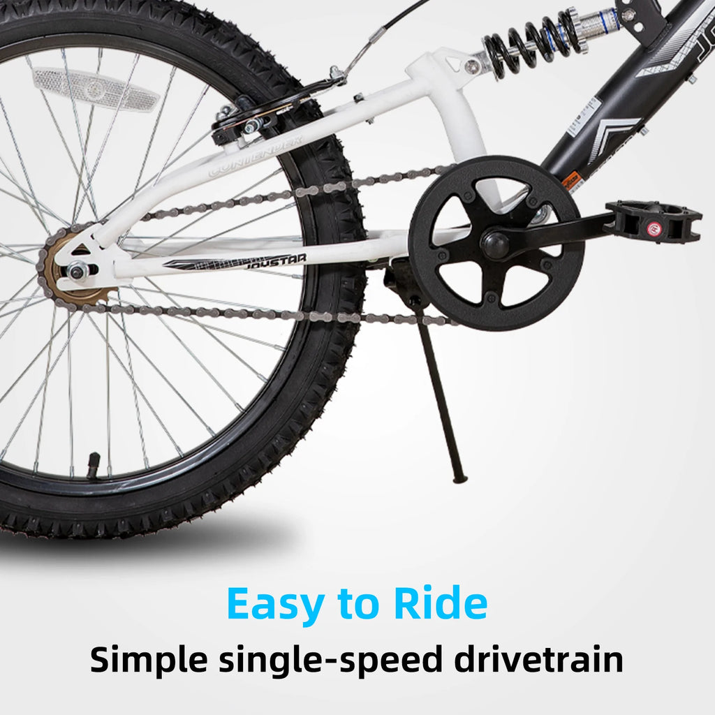 JOYSTAR 20 Inch Kids' Bike for Kids Ages 5-13 Years Old, Dual-Suspension Kids Mountain Bike