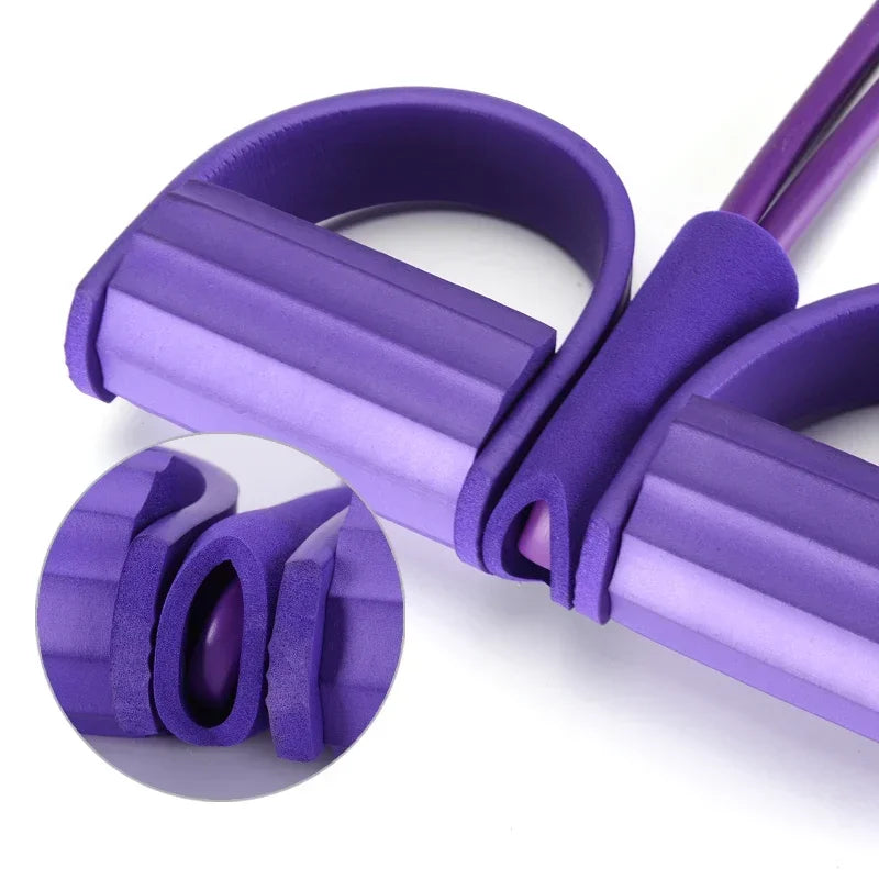 Functional exercise tension elastic indoor fitness pull reducer rope rubber With Foot Pedals With anti-slip Handle