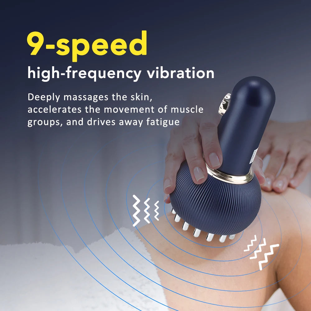 Red Light Massage Tool with Microcurrent Heat Vibration, Electric Full Body Massager for Leg Belly Stomach, Home Use Relaxation Device