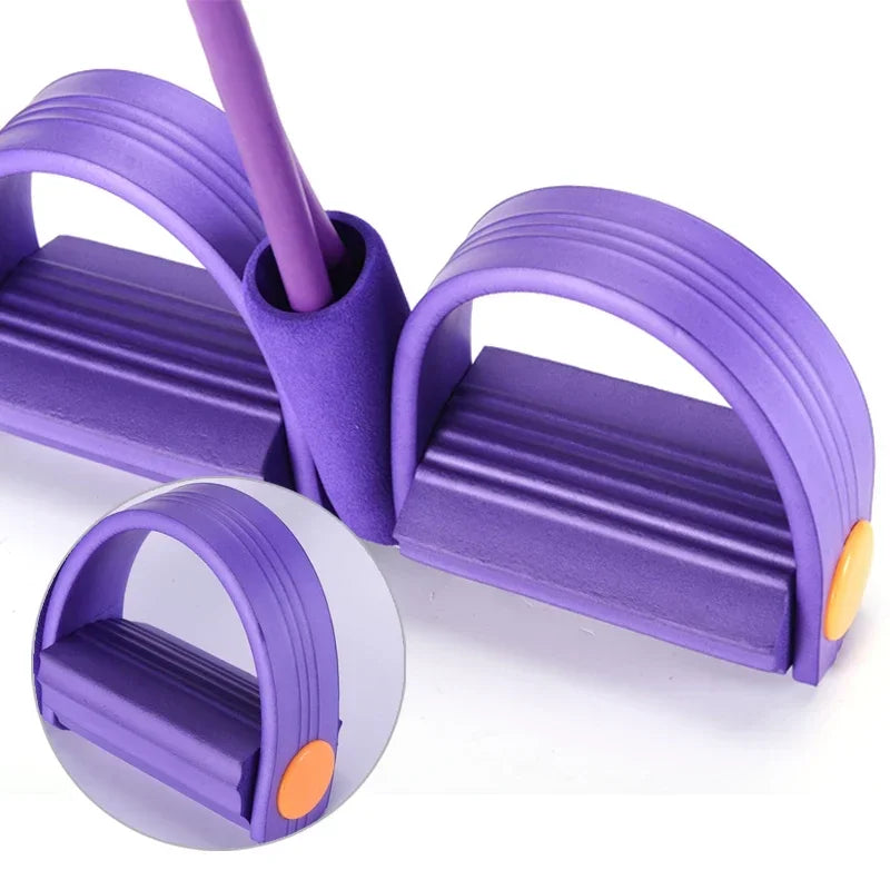 Functional exercise tension elastic indoor fitness pull reducer rope rubber With Foot Pedals With anti-slip Handle