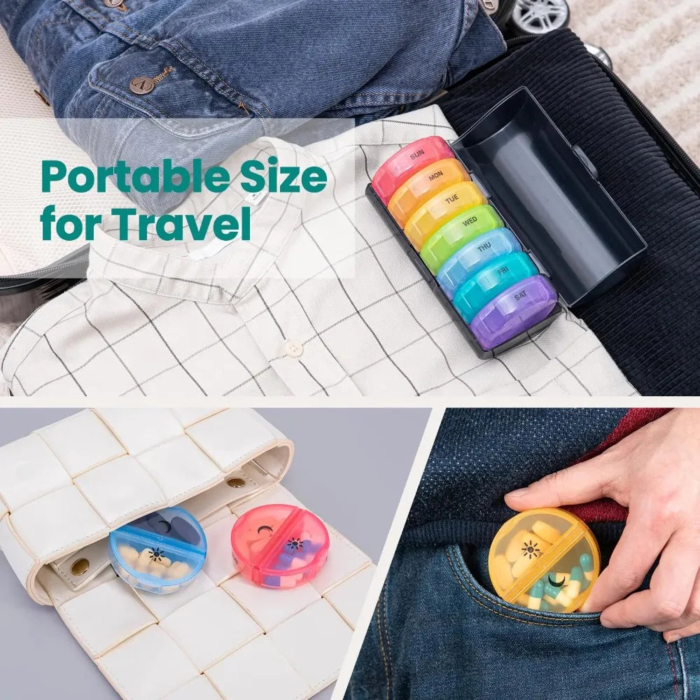 Weekly Medicine Storage Organizer Pill Box Holder Container Pill Case Medicine Tablet Portable Dispenser Organizer