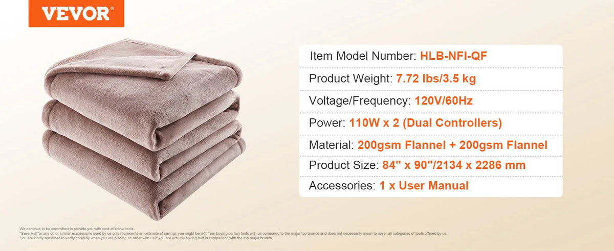 SucceBuy Heated Blanket Electric Throw 4 Sizes Soft Flannel & Sherpa Heating Blanket with 3 Hours Timer Auto-off 5 Heating Level