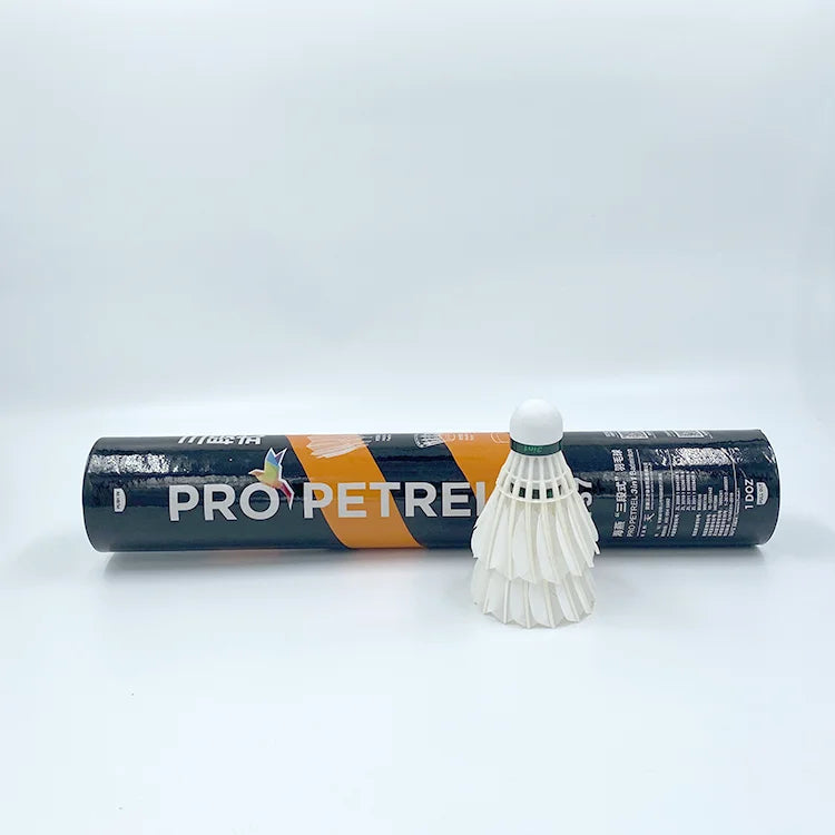 Pro Petrel 757 3in1 Hybrid Badminton Shuttlecocks 12Pcs Goose Feather PU Cork Speed 75-78 Durable Indoor Outdoor Training