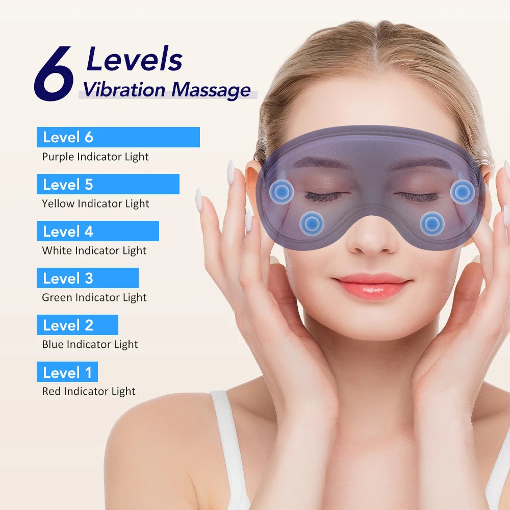 3D Rechargeable Heated Eye Mask Adjustable Heat Massage for Dry Eyes Relieves Eye Strain Sleep Aid Eyeshade for Office And Home