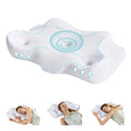 JHK 24" Largex15.4" Wide Ergonomic Cervical Neck Pillow Memory Foam Pillow with Cooling Pillowcase Cervical Contour Pillows