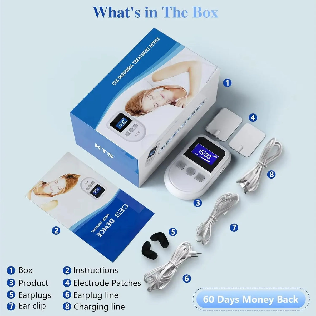CES Microcurrent Sleep Aid Device Insomnia Treatment Machine Low Frequency Pulse Therapy for Anxiety Relief Relaxation Sleep Fast Stimulator Smart Electronic Sleep Instrument