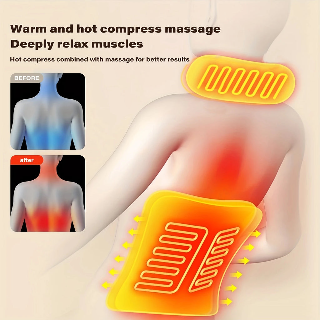 Ekmoey Full Body Massager Mat with Shiatsu Neck Massager, Massager Mat, 3D Lumbar Traction & Relax, Back Heating, 10 Vibration Motors, Full Body Massager for Neck Back Waist Hip Leg, With Storage Bag, Massage Gift For Mom/Dad