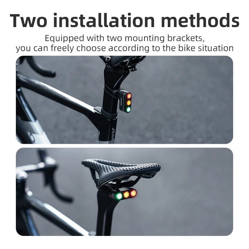 ROCKBROS Bicycle Smart Brake Tail Light MTB Road Bike Auto Brake Sensing Light IP64 Waterproof Type-C Charging Warning Taillight