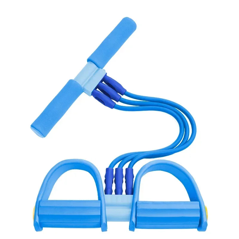 Functional exercise tension elastic indoor fitness pull reducer rope rubber With Foot Pedals With anti-slip Handle