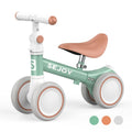 SEJOY Baby Balance Bike Ride Toy for 1-3 Year Adjustable Seat,,Pedal-free 4-Wheels Baby Toddler, Sturdy Steel Frame, Non-Slip Handles, Soft PU Seat, Indoor Outdoor Play, First Birthday Gift for Toddler Boys Girls
