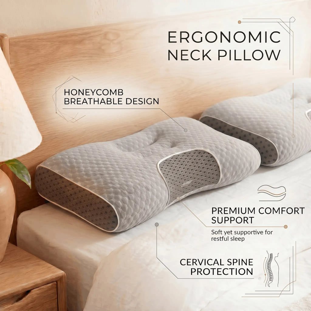 1/2 Massage Neck Pillow, Ergonomically Designed, High-Quality Pillow Core, Provides Excellent Sleep Quality, Neck And Shoulder Massager, Modern Design, Breathable And Comfortable