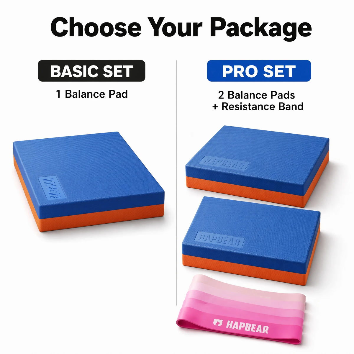 HAPBEAR Exercise Balance Pad - 15"x12" Non-Slip Textured Bottom Stability Training Mat - 2.25" Thick Soft Cushioned Foam for Physical Therapy, Core Training & Home Workouts