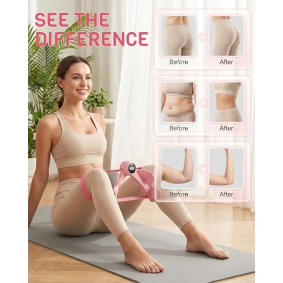Thigh Trainer for Women with 3 Resistance Bands, Inner Thigh Exerciser with Screen, Pelvic Floor Exercise Device, Kegel Exercis