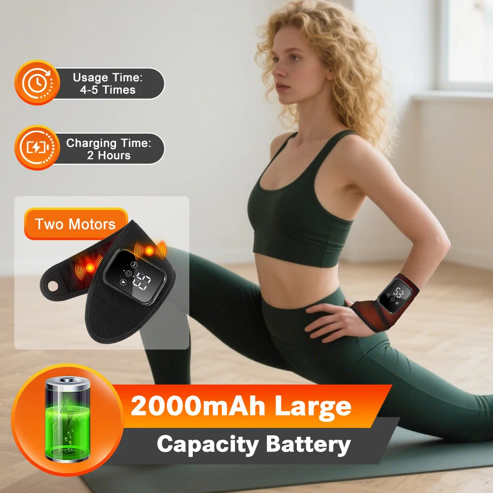 Electric Hand Wrist Massager With Heat And Vibration Cordless Heated Wrist Pad Support Brace Wristband For Tendonitis Carpal Tunnel Relief