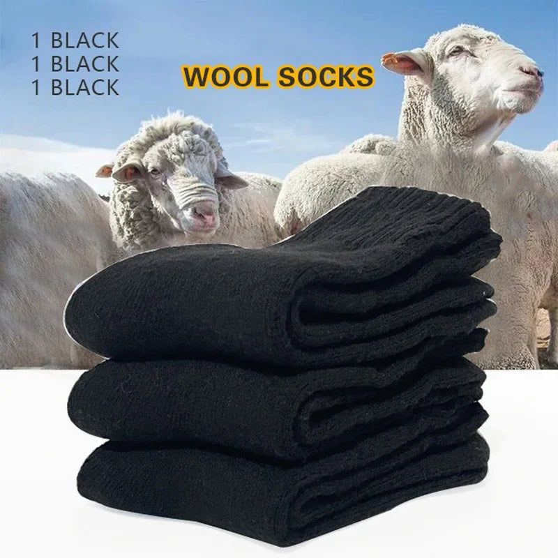 3Pairs Wool Socks Japanese And Korean Style Winter Warm Harajuku Sock Merino Rabbit Socks Against Cold Snow Winter Warm Male Sox