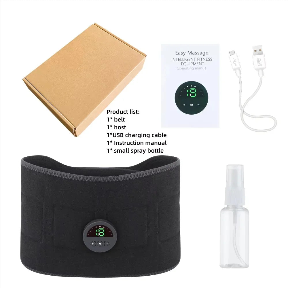 EMS Abdominal Muscle Trainer 6 Modes Abdominal USB Rechargeable ABS Training Belt Exercise Fitness Equipment Muscle Massager
