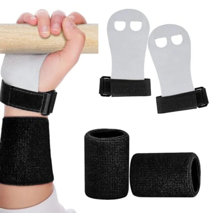 2PCS Gymnastics Hand Grips Gloves Wristbands, Gymnastic Hand Grips Gymnastic Bar Palm Protection and Wrist Support Sports Acces