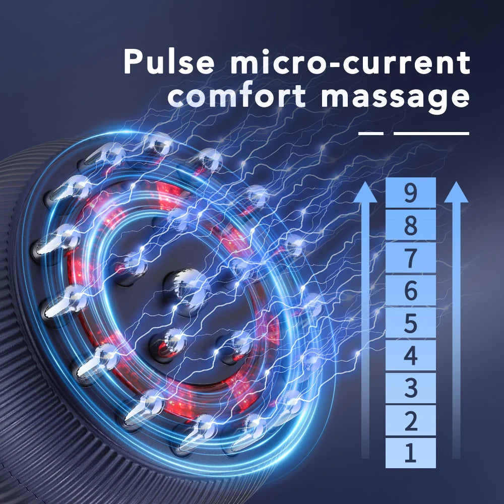 Red Light Massage Tool with Microcurrent Heat Vibration, Electric Full Body Massager for Leg Belly Stomach, Home Use Relaxation Device
