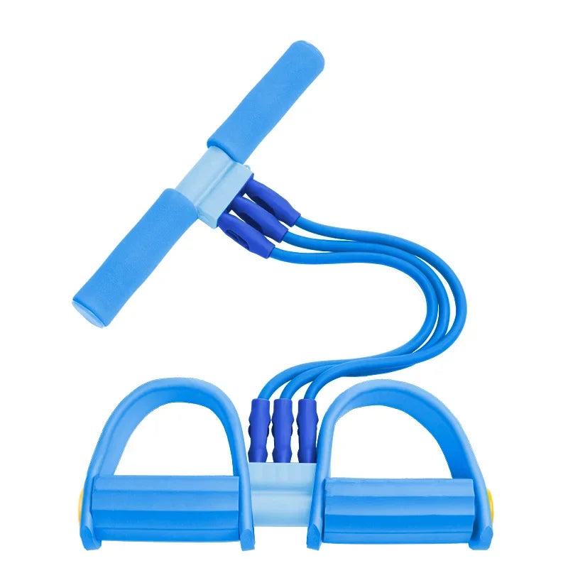 Functional exercise tension elastic indoor fitness pull reducer rope rubber With Foot Pedals With anti-slip Handle