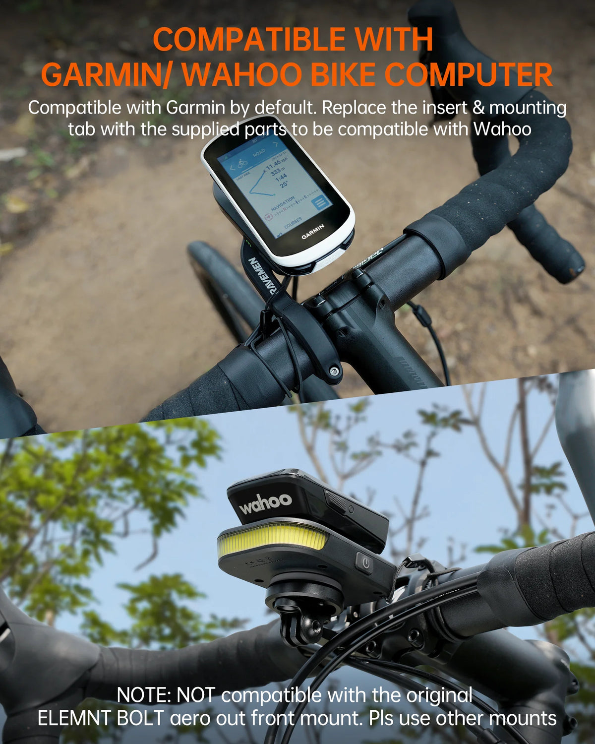 RAVEMEN FR300 Bike Front Light For Garmin Wahoo XOSS IGPSPORT Magene GPS Computers USB-C Rechargeable Bicycle COB LED Headlight Daytime Warning Safety Auto on/off Waterproof IPX6 6 Modes Side Visibility