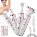 4-in-1 Painless Razor for Women] 4-in-1 Rechargeable Electric Razor for Women - Face, Nose, Legs, Underarm, Bikini Trimmer - Wet
