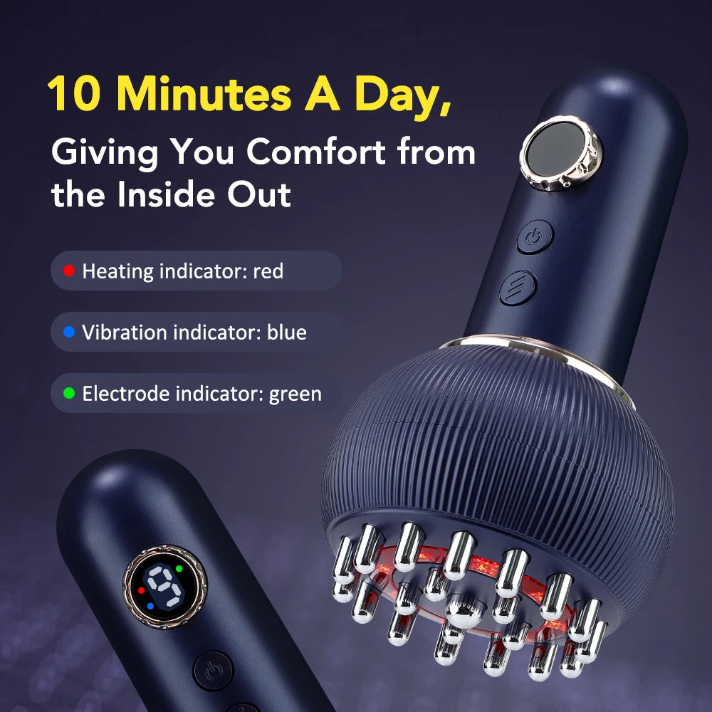 Red Light Massage Tool with Microcurrent Heat Vibration, Electric Full Body Massager for Leg Belly Stomach, Home Use Relaxation Device