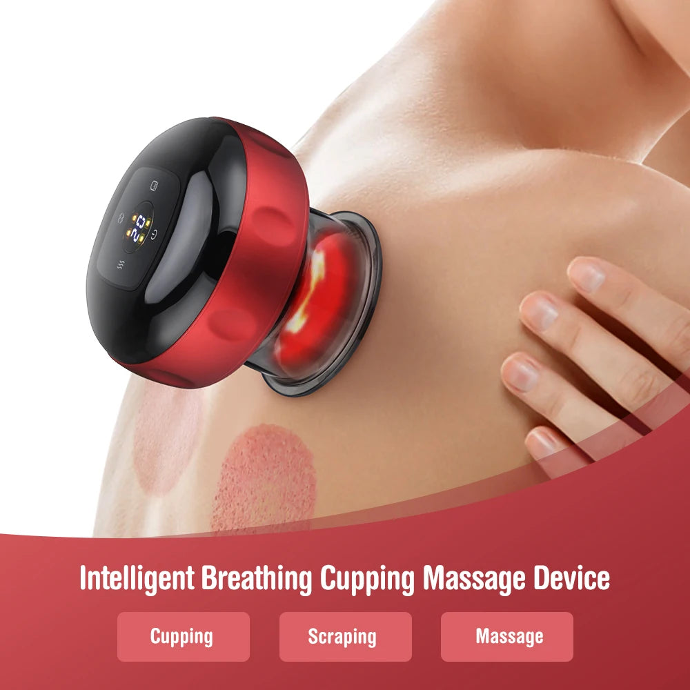 Electric Cupping Massager Vacuum Suction Cups Smart Scraping Gua Sha Device Back Body Cellulite Body Slim Device