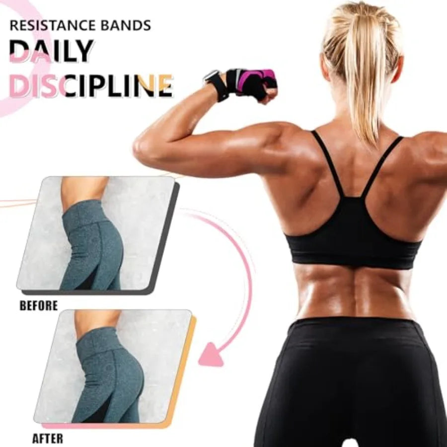 Exercise Bands, 3 Levels Fabric Resistance Bands for Working Out, Workout Bands Resistance for Women and Men, Multi-Colored Fab