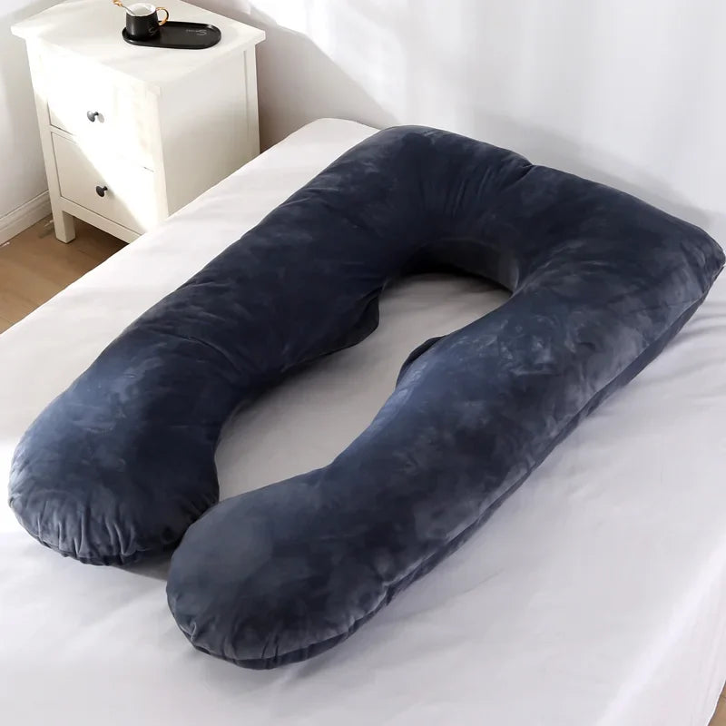 Soft 130x70cm Full Body Pregnancy Pillow Maternity Support Cushion for Expectant Mothers Side Sleep Nursing Breastfeeding Household Rest Use