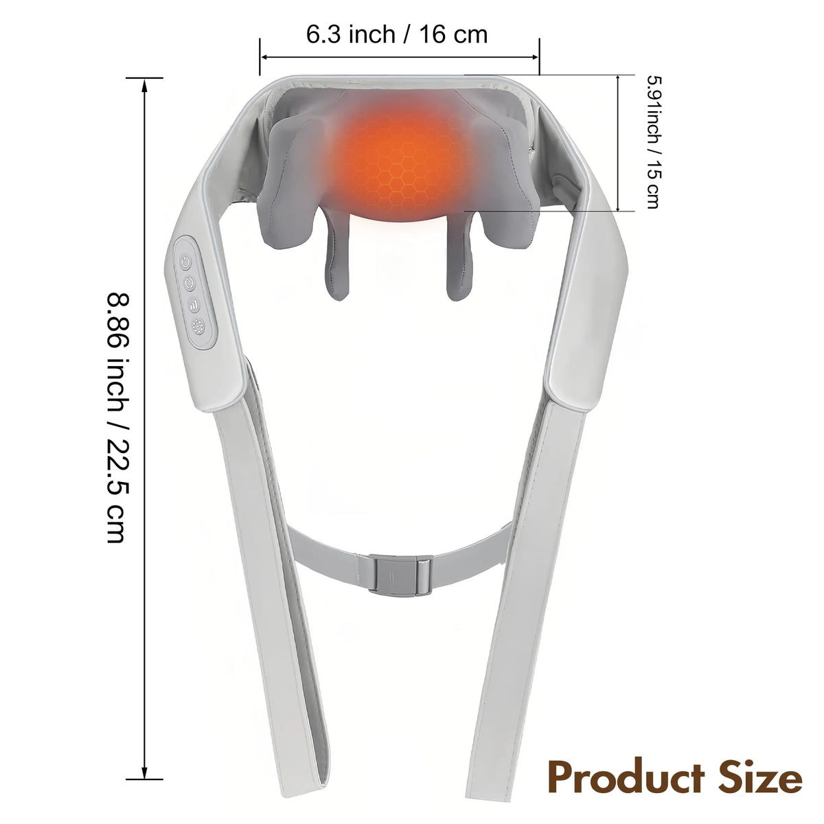 Cordless Electric Neck Massager 6D Kneading Shiatsu Back Massager Soothing Heat Pain Relief Deep Tissue for Shoulder Leg Body