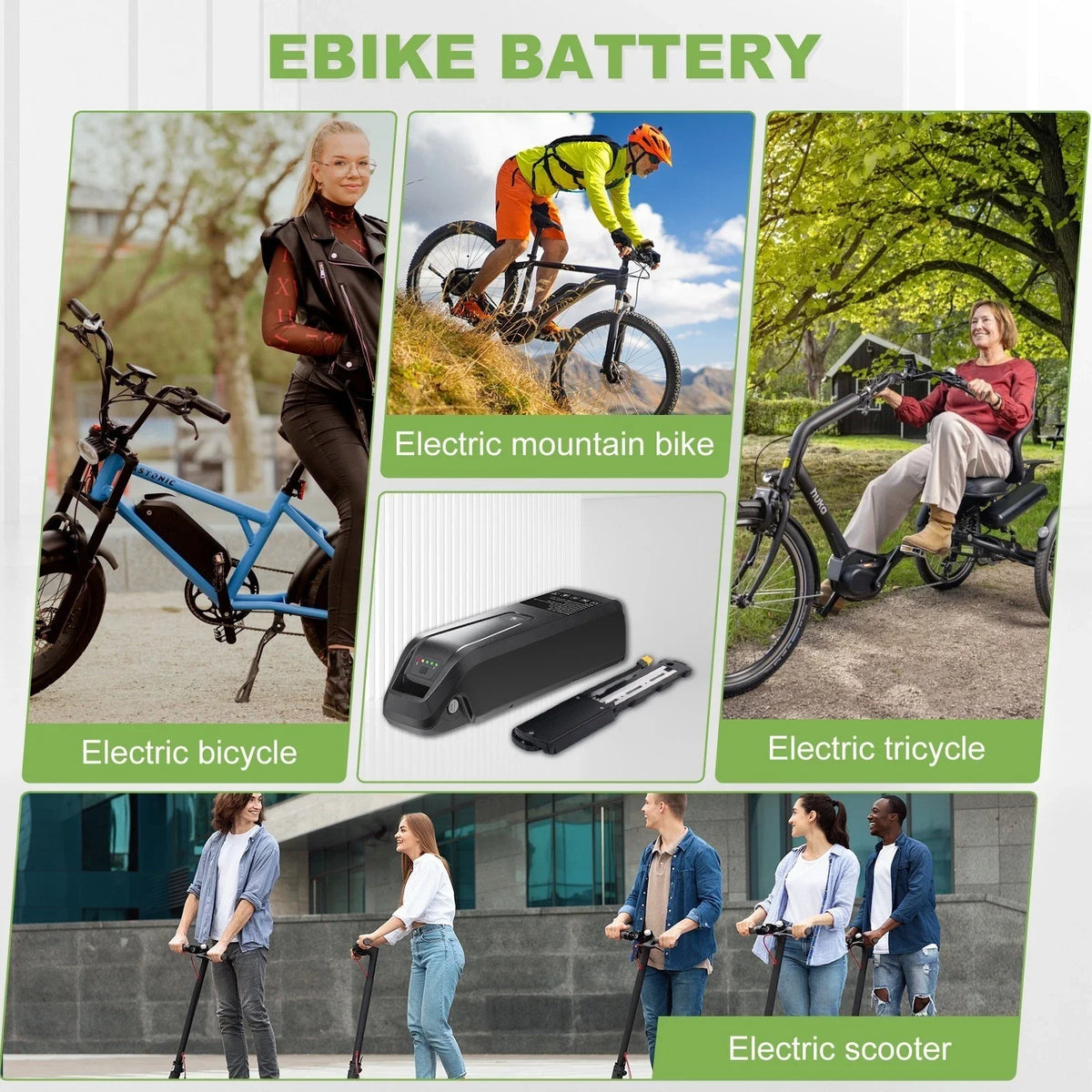 [US Direct ] 48V 20AH E-Bike Battery Genuine Aleaivy 48V 10Ah/15Ah/20Ah 200W -1500W Electric Bicycle Bike Ebike 18650/21700 Lithium Battery Pack 30A BMS for Bafang BBS02 BBS03 BBSHD Motor With 54.6V 2A Charger, XT60 Connector