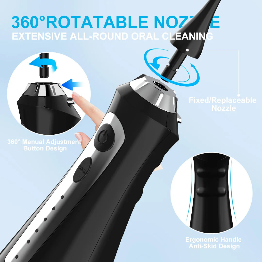 SEJOY Water Flosser Irrigator Dental Teeth Whitening strips Portable 230ML Tank 5 Modes 8 Jet Tips Washing Machine for Home