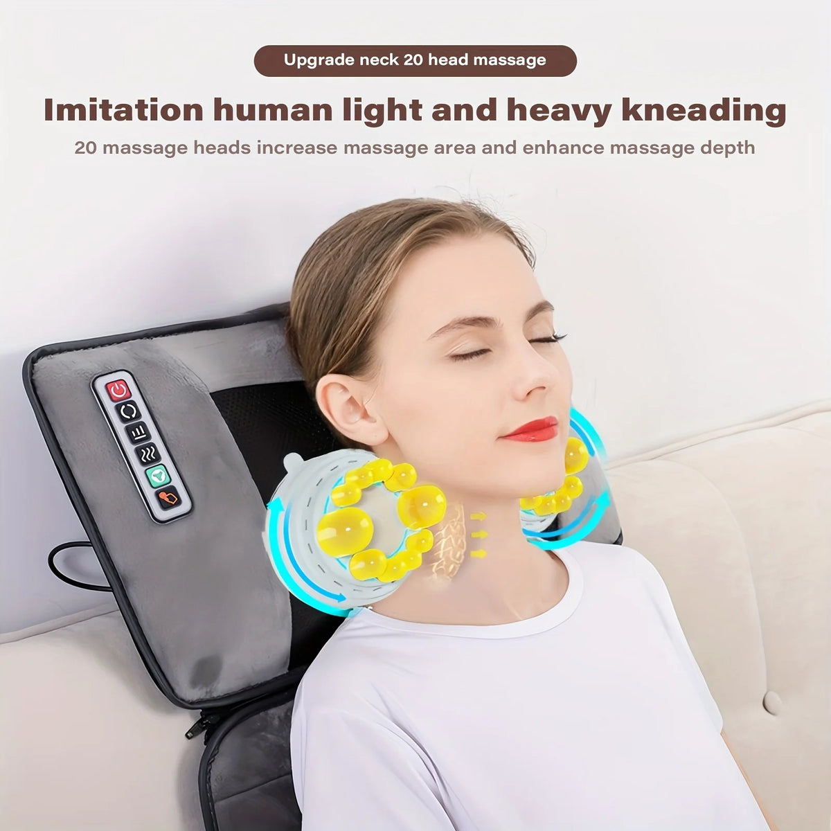 Ekmoey Full Body Massager Mat with Heat & Movable Shiatsu Neck Back Massager Pillow, Lumbar Traction & Relax,9 Vibration Motors & Back Heating Pad,Full Body Massager for Neck Back Waist Hip Leg, Massage Gift For Mom/Dad/Women