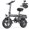 UPlee GE5 48V 15AH Battery EBike 30+MPH 250W Folding Electric Bike 30 Miles Max Range Electric Bike for Adults 14" Fat Tire