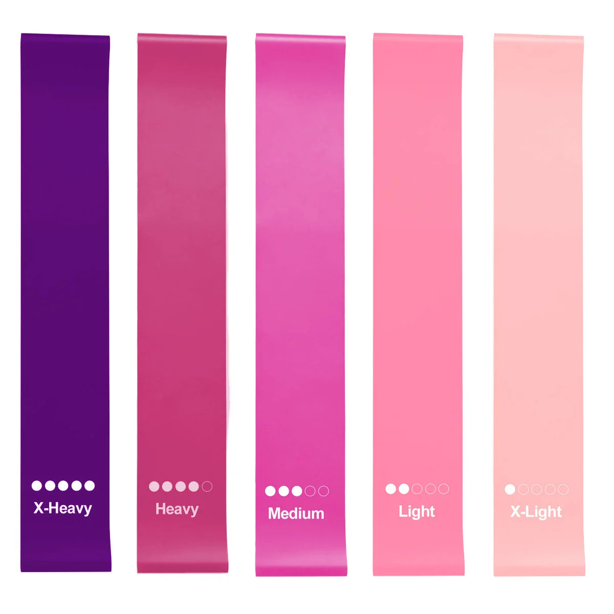 Set of 5 Resistance Exercise Loop Bands Fitness Yoga Resistance Band TPE Pink