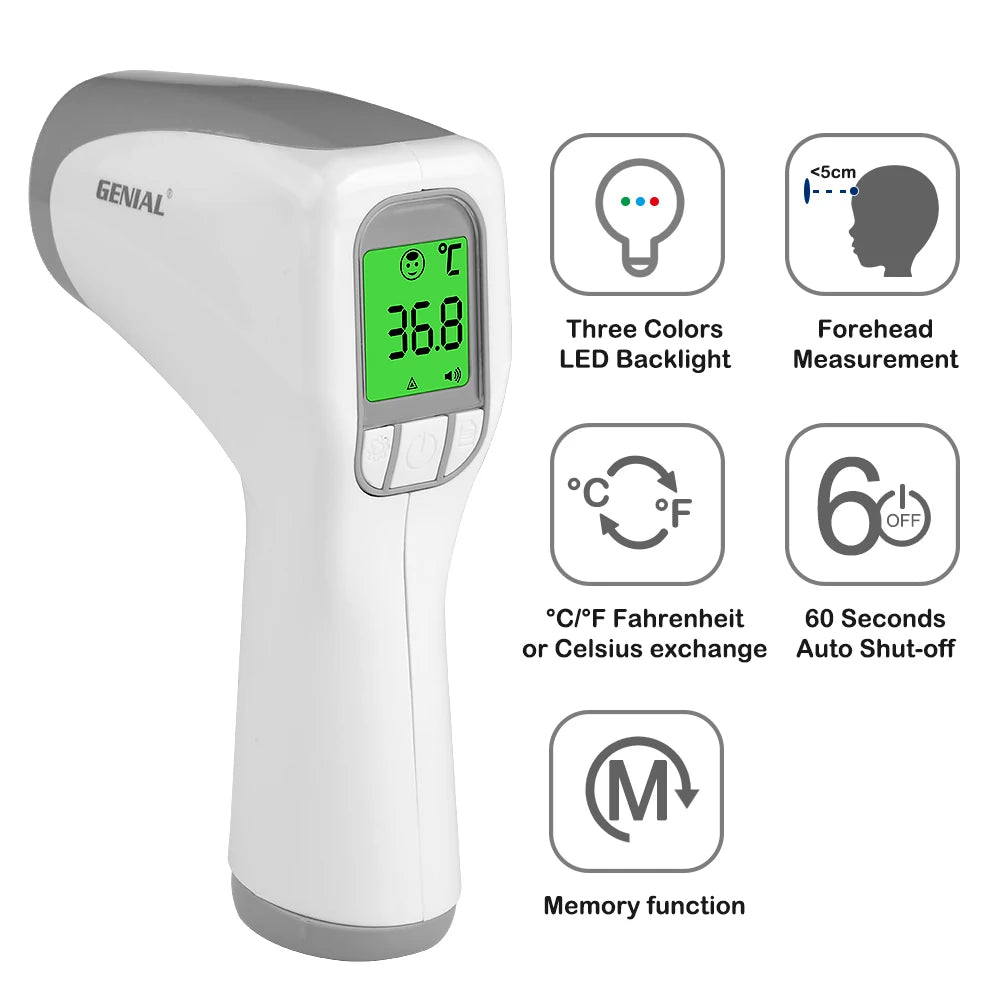 No Contact Baby Thermometer - One-Click Infrared Forehead Digital Thermometer for Infants, Kids & Adults - Fever Alert