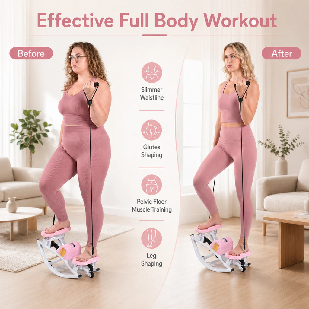Rock Stepper Side to Side Lateral Rocking Stepper, 250 LBS Capacity Mini Stepper Machine for Full Body Workout, Low Impact Home Exercise Equipment for Apartment Office Gym Use