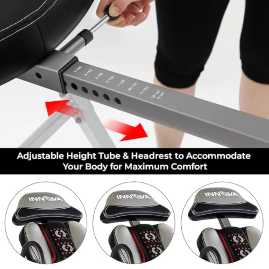 Innova Advanced Heat and Massage Inversion Table for Back Relief with Adjustable Settings and Comfortable Cushioning