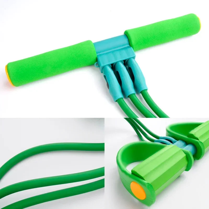 Functional exercise tension elastic indoor fitness pull reducer rope rubber With Foot Pedals With anti-slip Handle