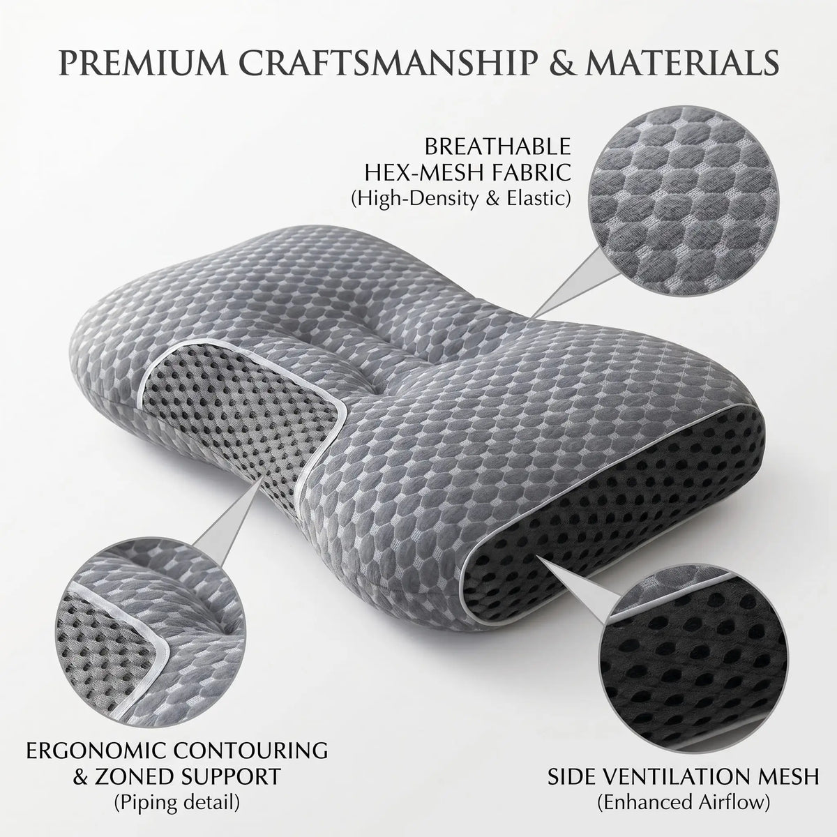 1/2 Massage Neck Pillow, Ergonomically Designed, High-Quality Pillow Core, Provides Excellent Sleep Quality, Neck And Shoulder Massager, Modern Design, Breathable And Comfortable