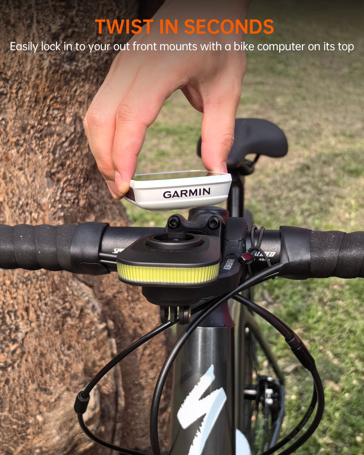 RAVEMEN FR300 Bike Front Light For Garmin Wahoo XOSS IGPSPORT Magene GPS Computers USB-C Rechargeable Bicycle COB LED Headlight Daytime Warning Safety Auto on/off Waterproof IPX6 6 Modes Side Visibility